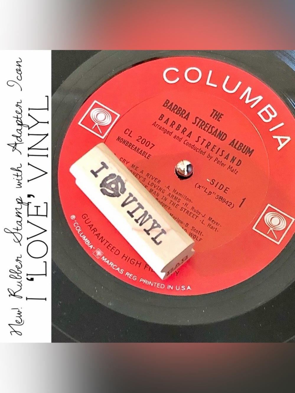 I ‘Love’ Vinyl Rubber Stamp with Adapter Icon